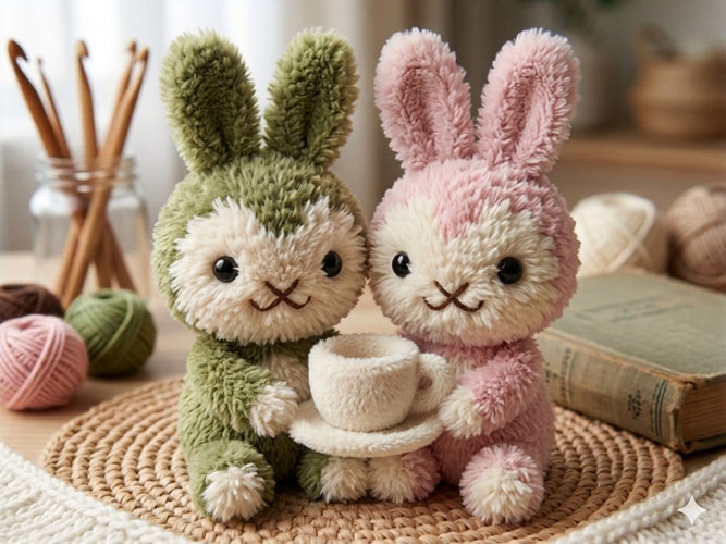 緑のじぇりんと桃のあんじゅ