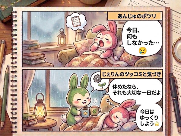 緑のじぇりんと桃のあんじゅ