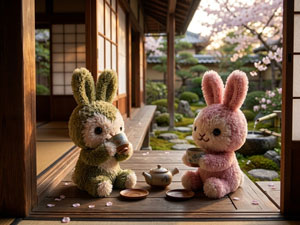 杏樹庵のピンクのうさぎ
あんじゅちゃんとみどりのうさぎのじぇりんちゃん 杏樹庵のピンクのうさぎ
あんじゅちゃんとみどりのうさぎのじぇりんちゃん